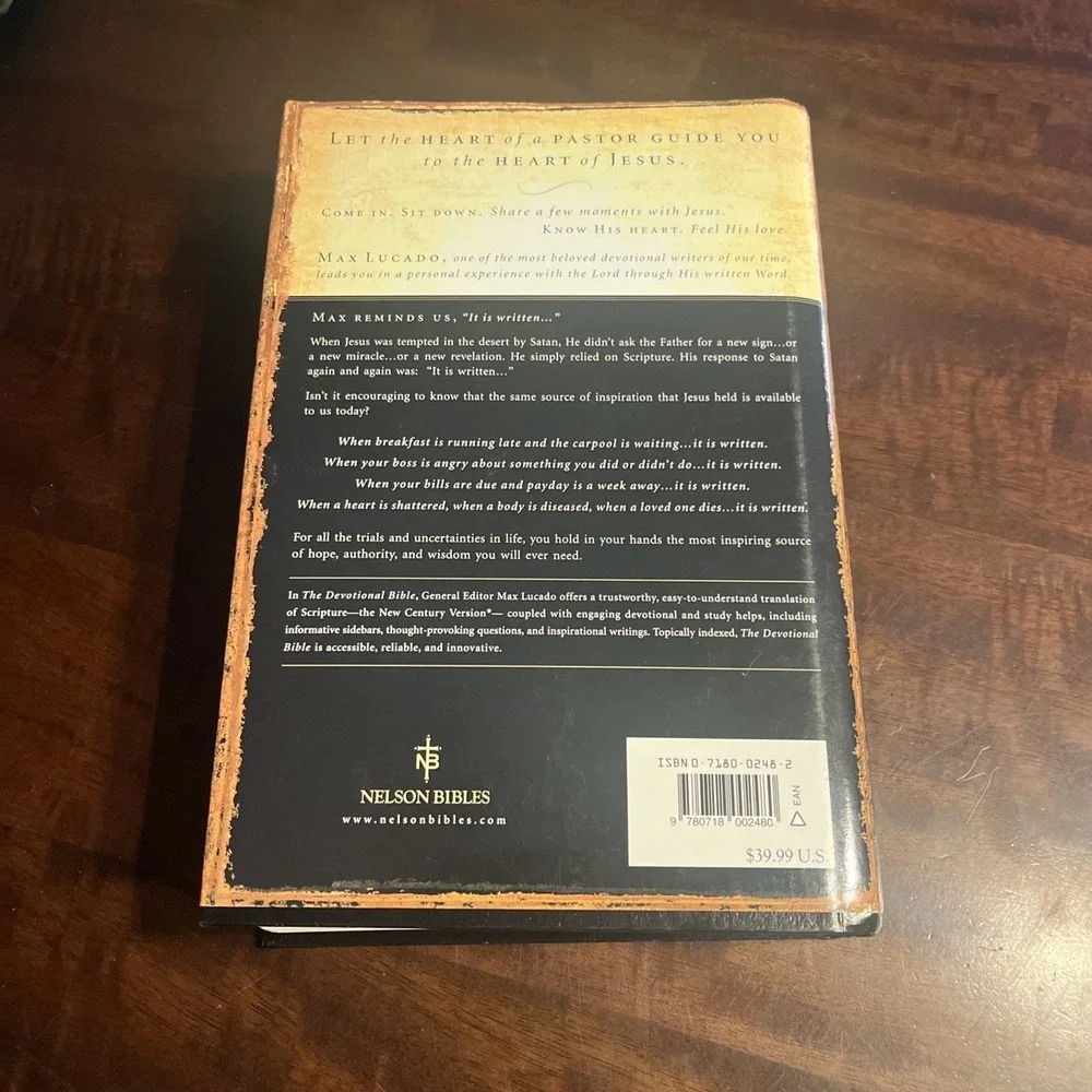 The‎ Devotional Bible Experiencing the Heart of Jesus by Max Lucado 2003 EUC